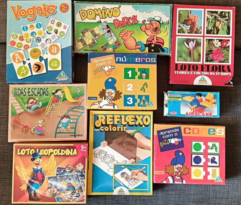 Jogos de tabuleiro antigos Majora e outros e Lego Atco