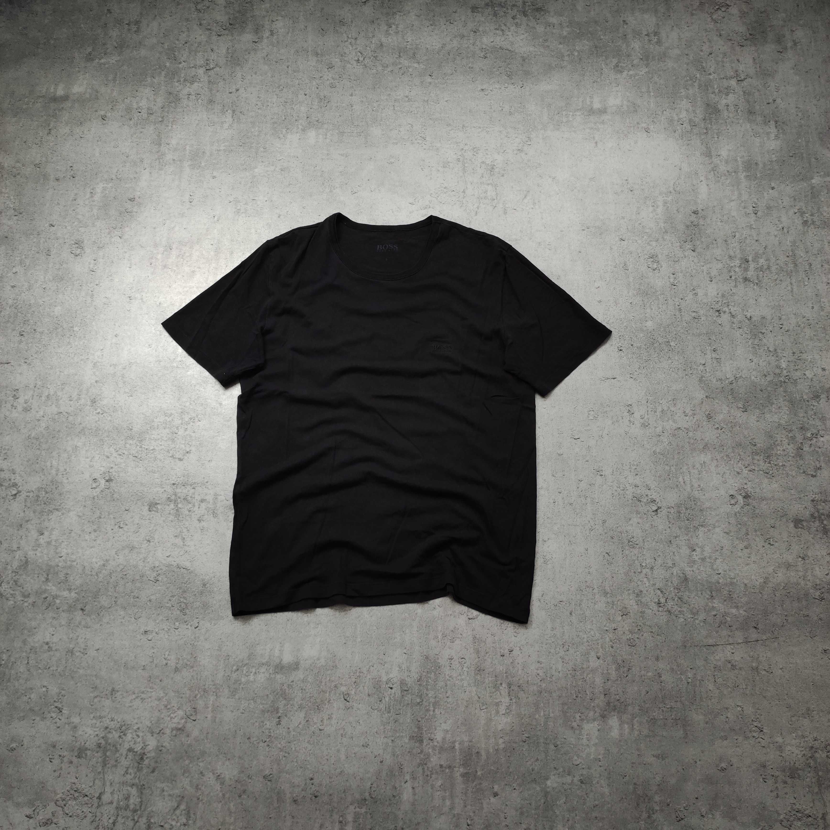 MĘSKA Koszulka Bawełna PREMIUM Hugo Boss Elegancka Basic Czarna