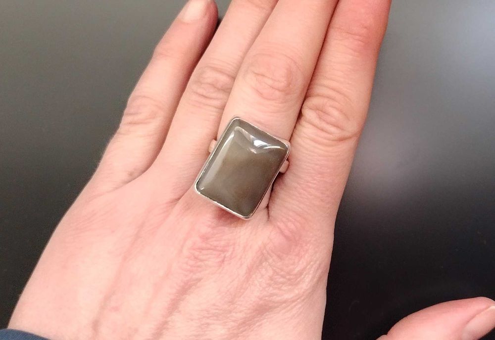 Pierścionek srebrny KRZEMIEŃ PASIASTY p.925 R.14