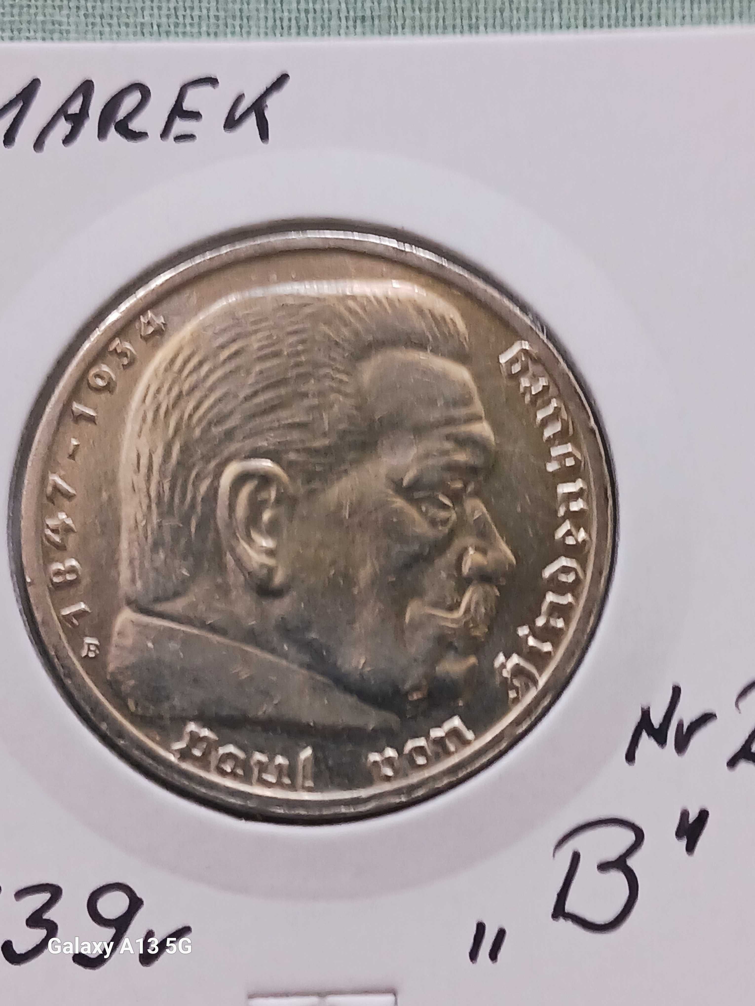 5 Marek Niemcy 1939 r. -Paul von Hindenburg - men. B - nr. 2