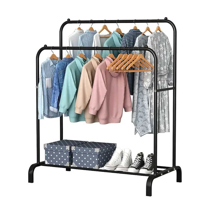 Двойная стойка вешалка Double floor Hanger для одежды,145х110 см