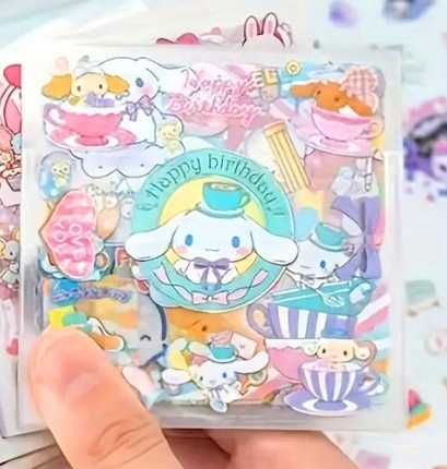 pudełko 100 arkuszy naklejki wlepy My Melody Kuromi Cinnamoroll