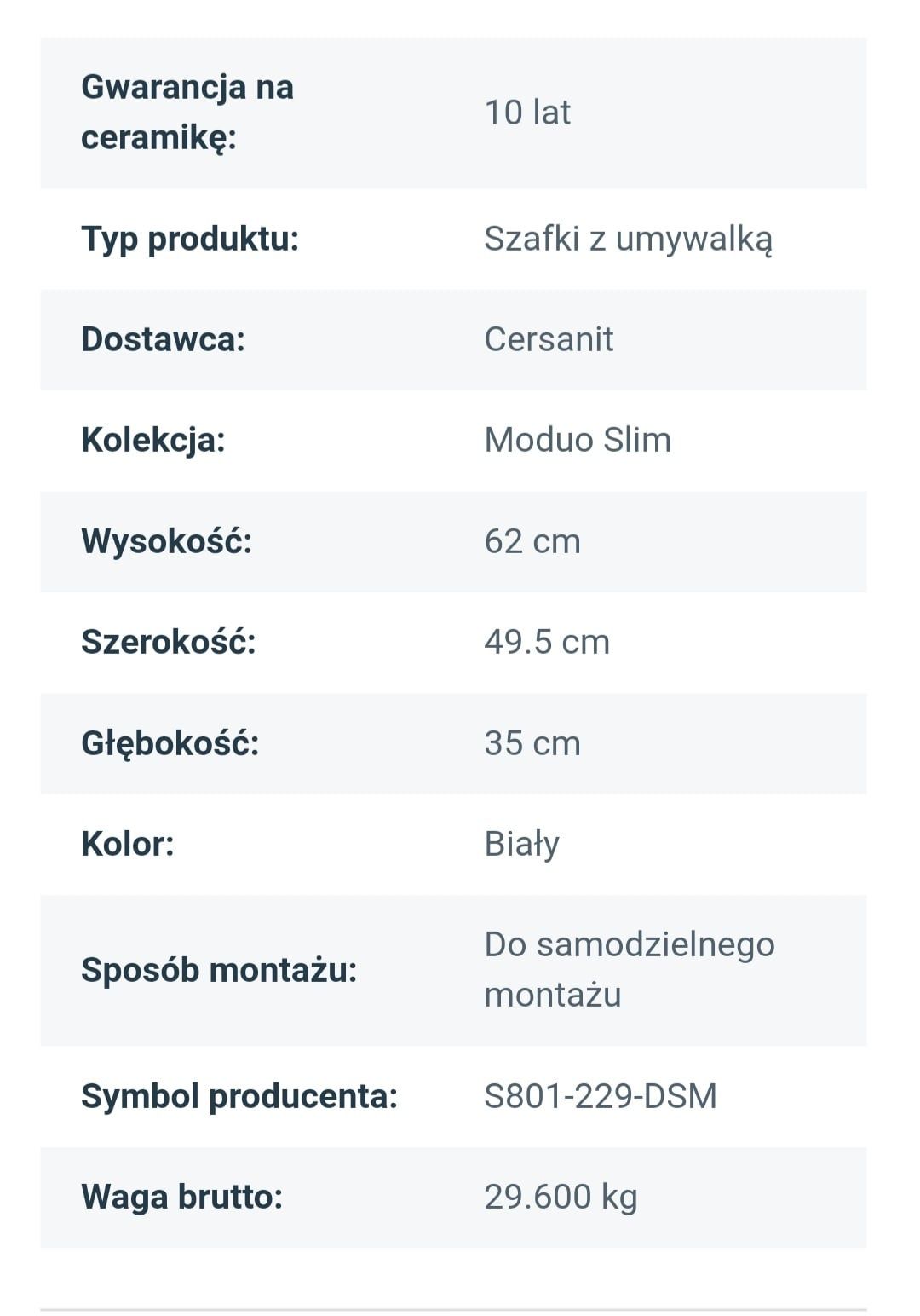 Zestaw Cersanit moduo slim