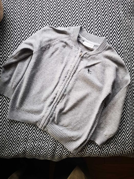 Coccodrillo szary rozpinany sweter mucha 104 cm 4 lata