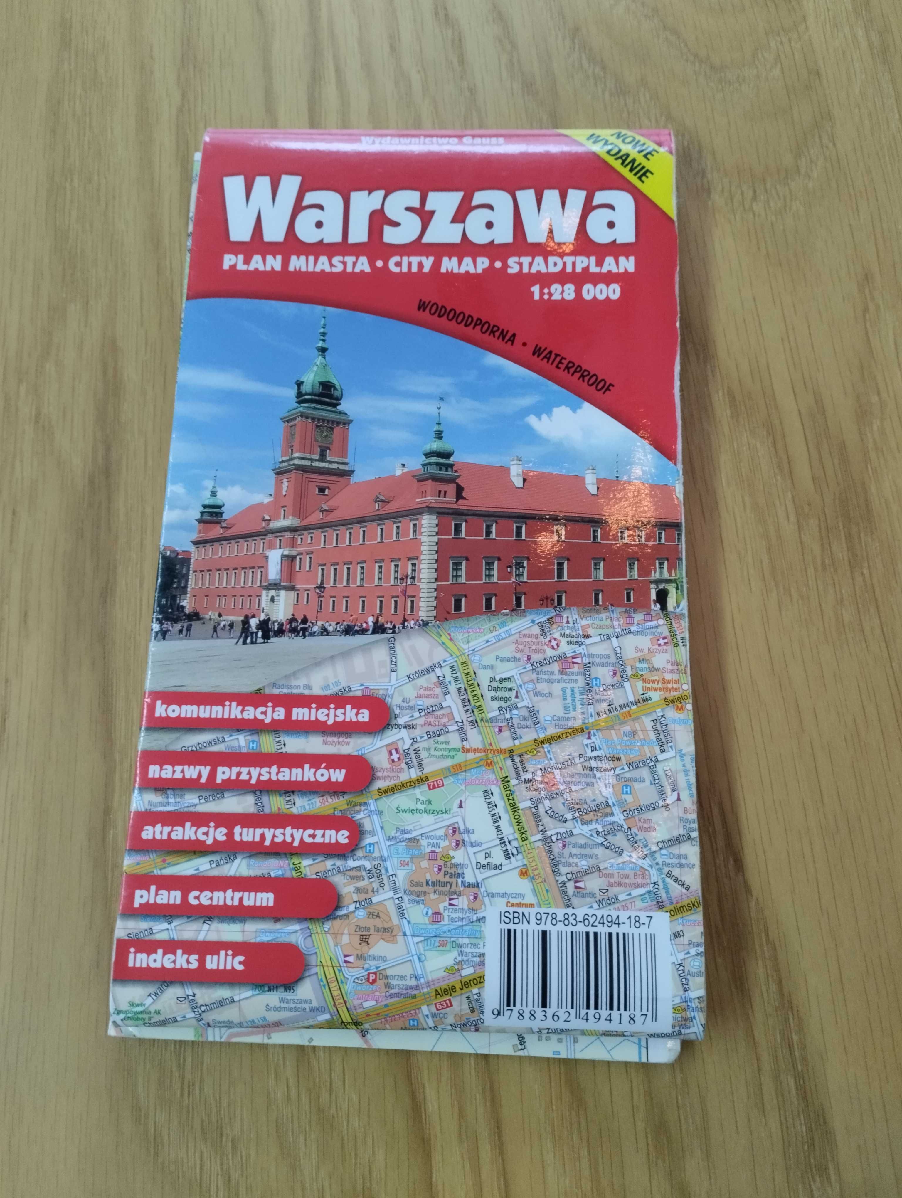 Papierowa mapa Warszawy