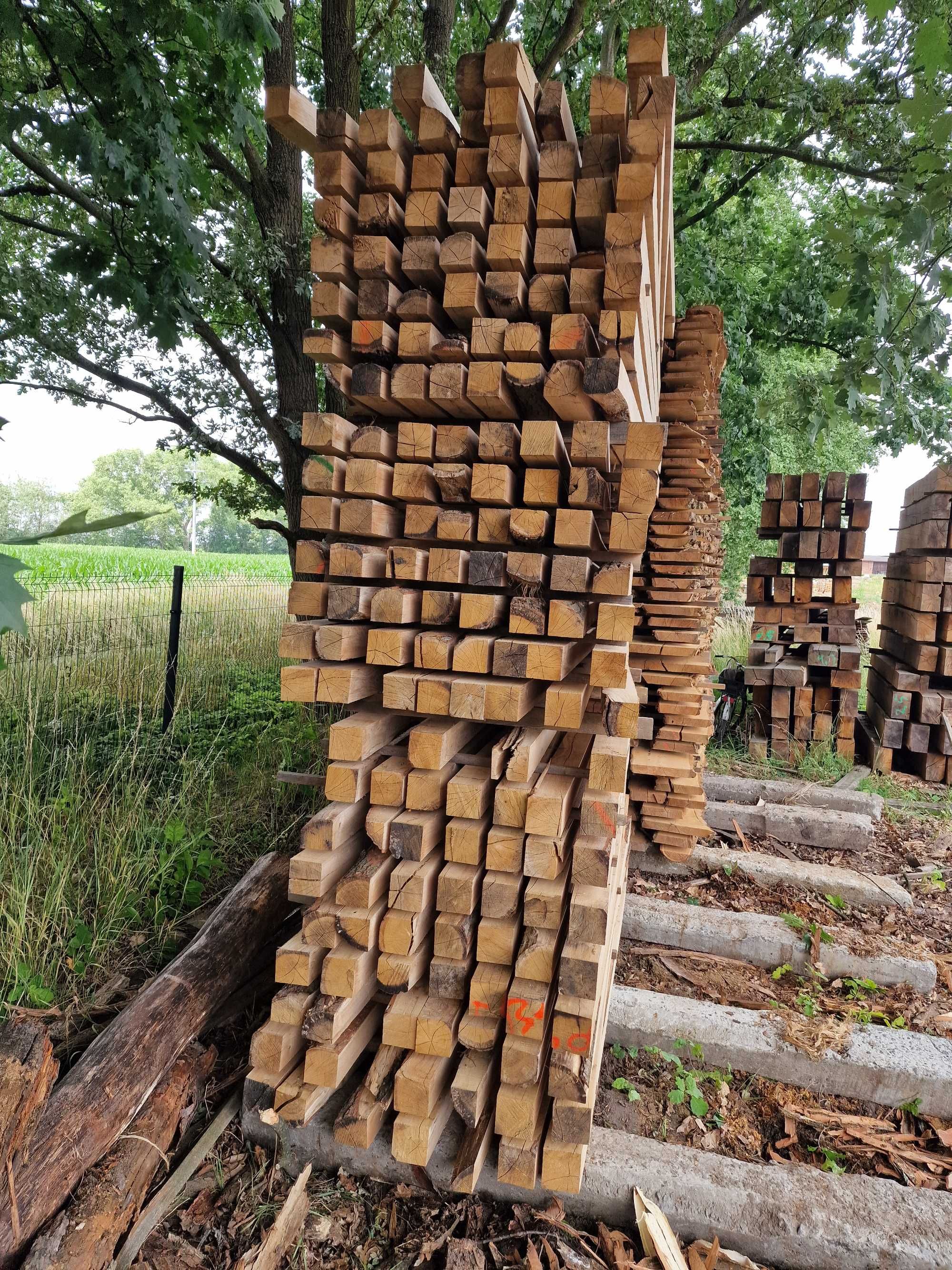 Słupki dębowe kantówka dębowa Słupki na ogrodzenie 10x10x250