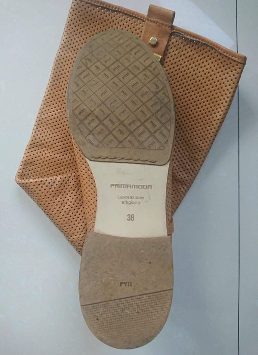 Karmelowe kozaczki ażurowe Prima Moda