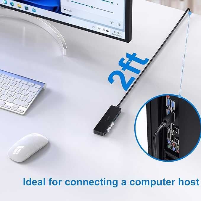 HUB Accele 4x USB 3.0, kompatybilny z iOS/Windows 1,2m