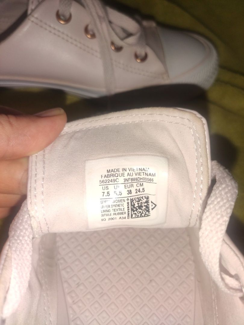 Кеди жіночі converse, пудра, розмір 38, устілка 25 см
