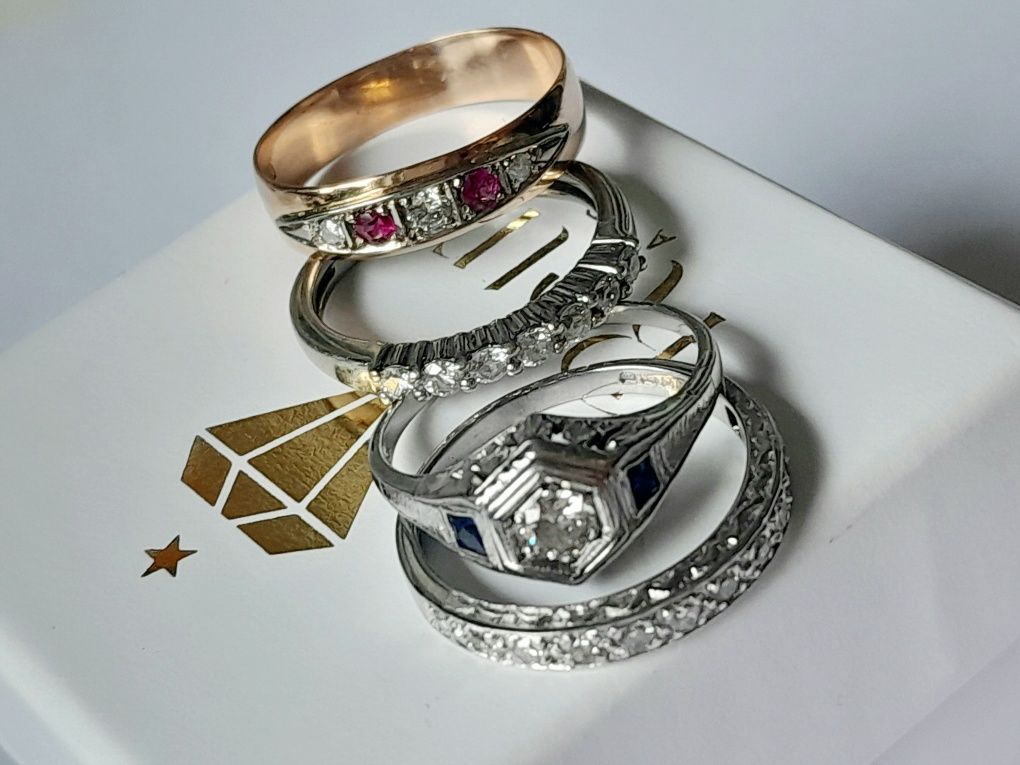 R.11 Pierścionek Art Deco 1920 Brylant Diament Złoto 750 WYCENA