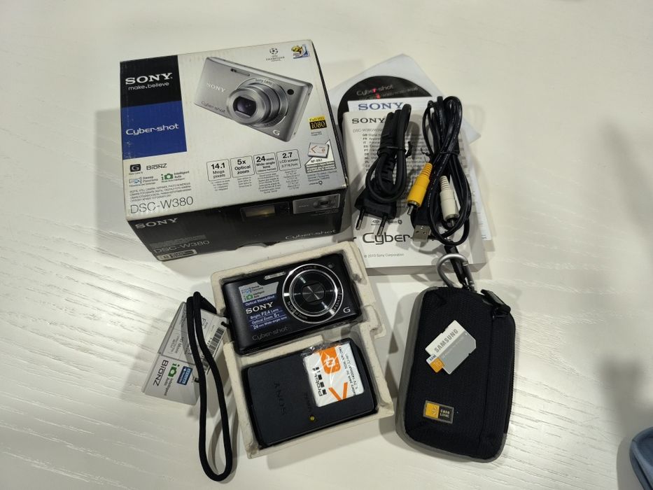 Sony Cyber-shot DSC-W380 | Como Nova | Bolsa, Cartão 16GB e Bateria No