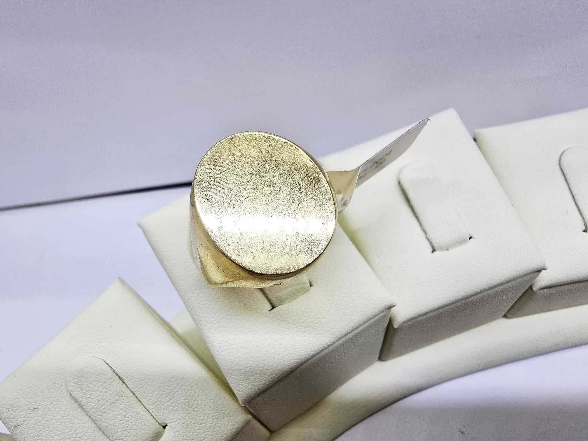 Pokaźny złoty męski SYGNET POD GRAWER |Plus Lombard