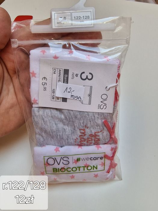 3pak majtki dla dziewczynki rozmiar 122/128