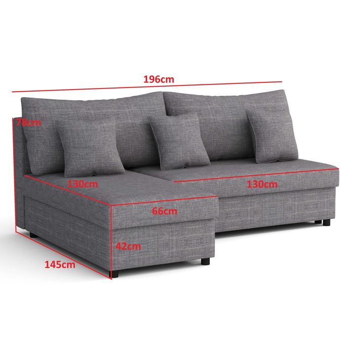 Narożnik tapicerowany materac Wypoczynek funkcja spania Poduszki Sofa