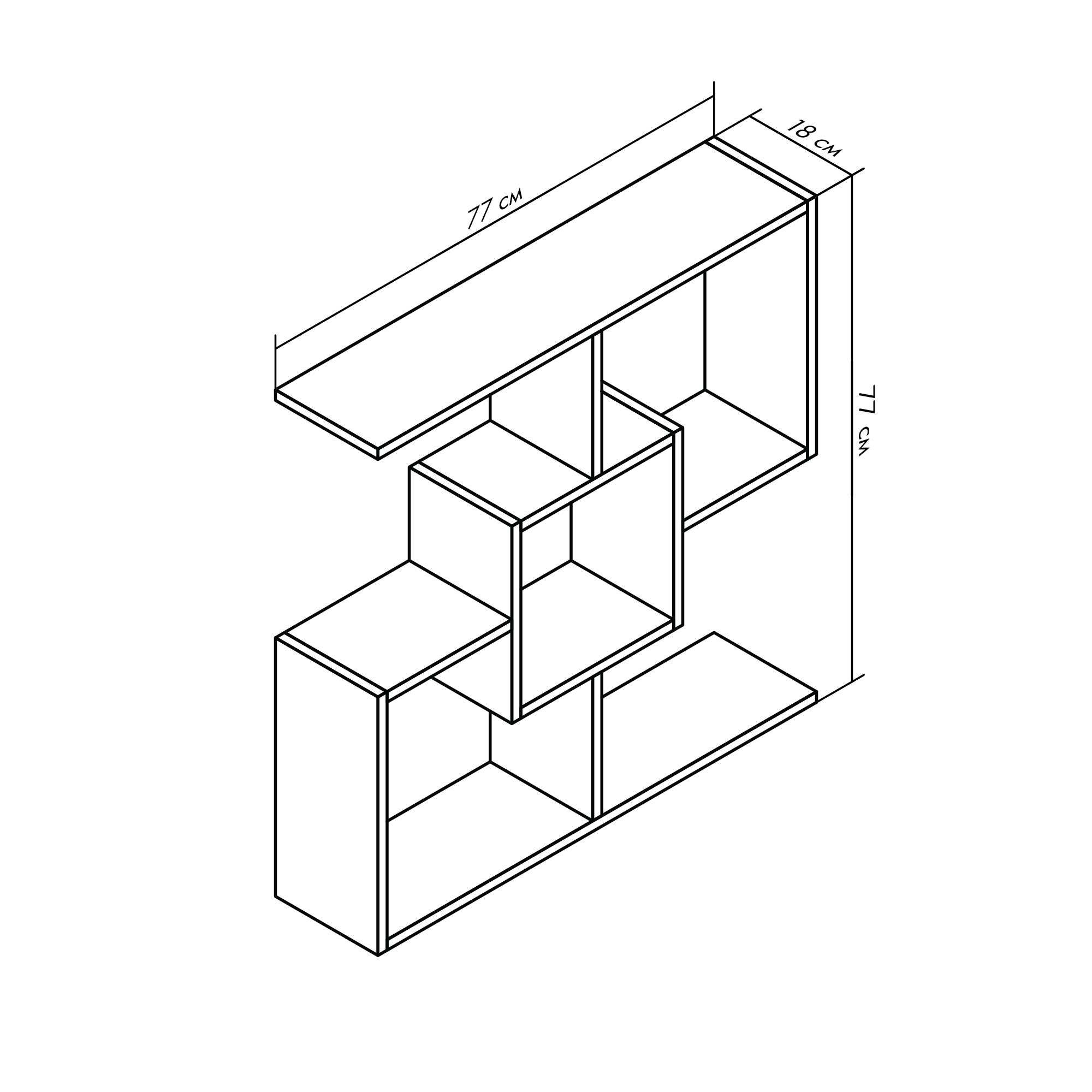 Полка Спаркс аліканте темний 77х77х18 см (полка навесная, стеллаж)