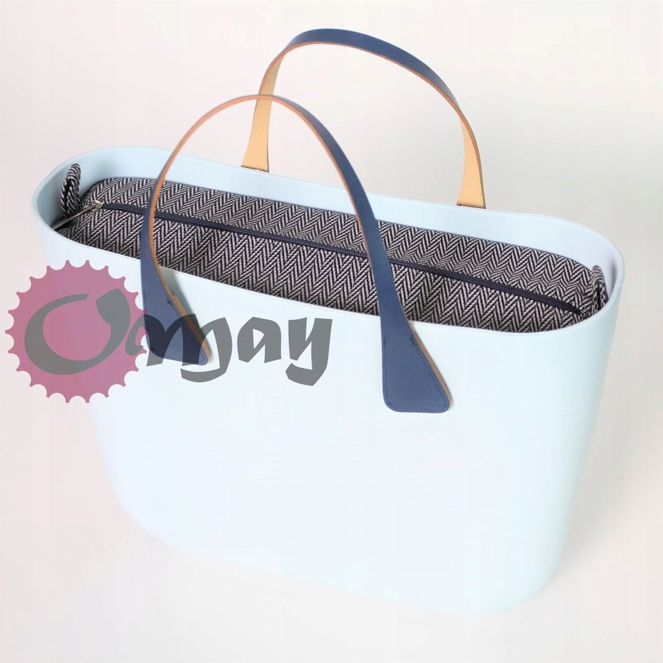 organizer OBAG STANDARD granatowa jodełka elegancka 2 kieszenie OMAY