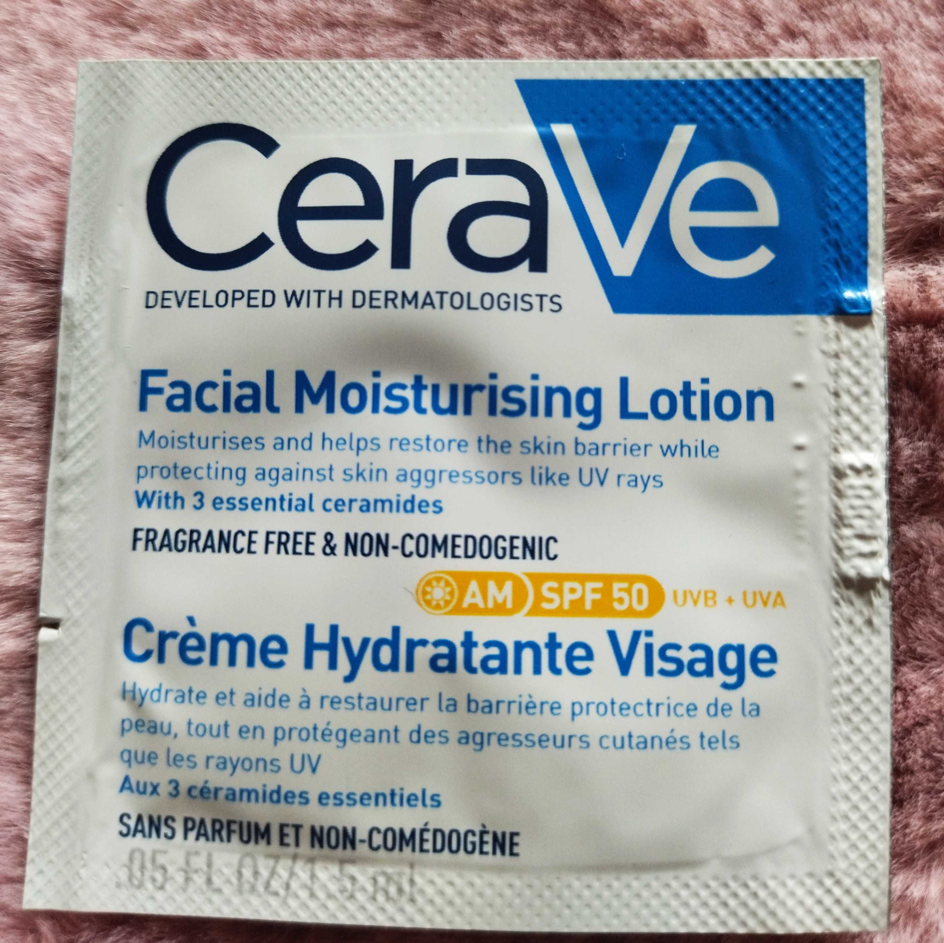 CeraVe, nawilżający krem do twarzy z ceramidami,skóra normalna i sucha