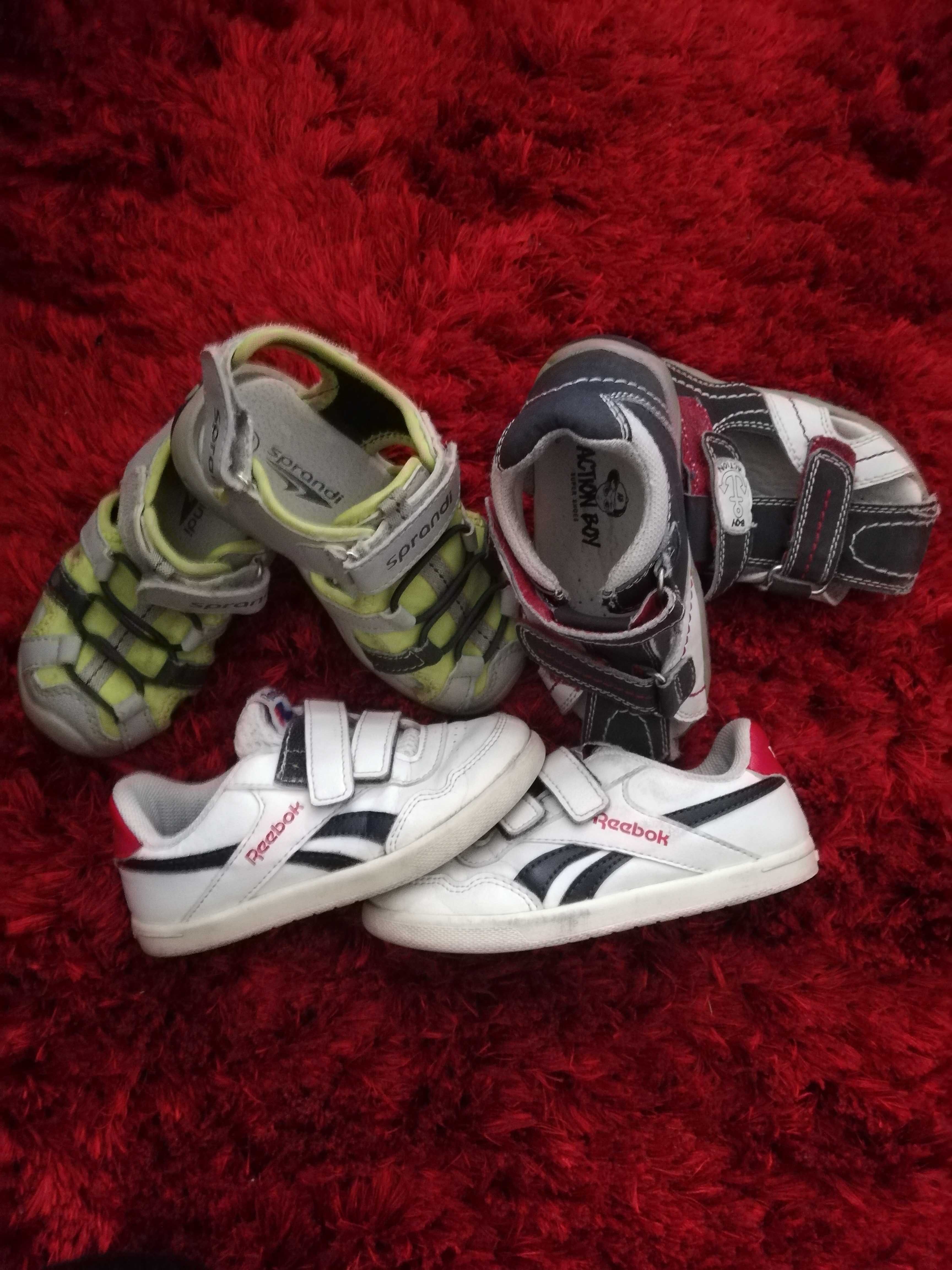 buty adidas 23 reebok 24 sandałki sprandi skórzane zestaw 3 pary