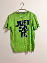 zielona jasna koszulka podkoszulek tshirt Just do it NIKE 134-146cm