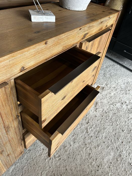 Komoda drewniana akacja nowoczesna duża rustykalna meble do salonu