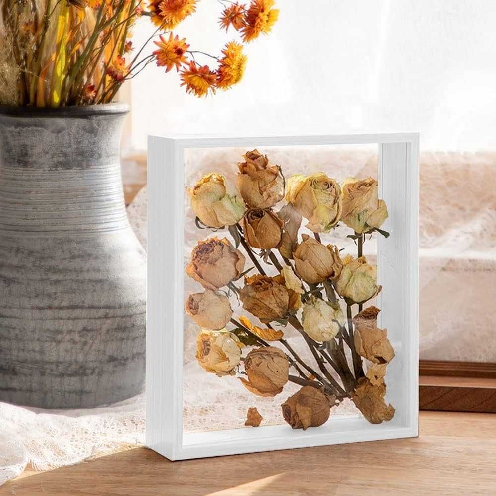 Ramka transparentna na kompozycje 3D BIAŁA 22X22 CM ramka przestrzenna