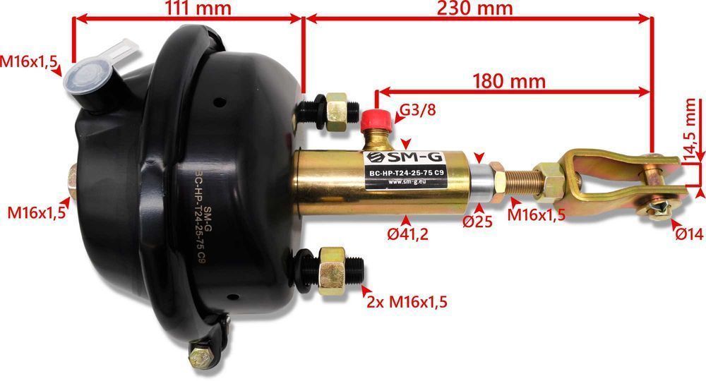 Siłownik Hydrauliczno Pneumatyczny 24-25 MOCOWANIE [8889]