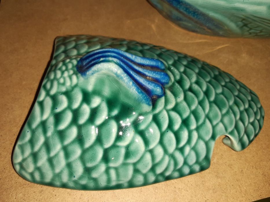 Terrina sopa estilo bordalo*terrina peixe*terrina azul