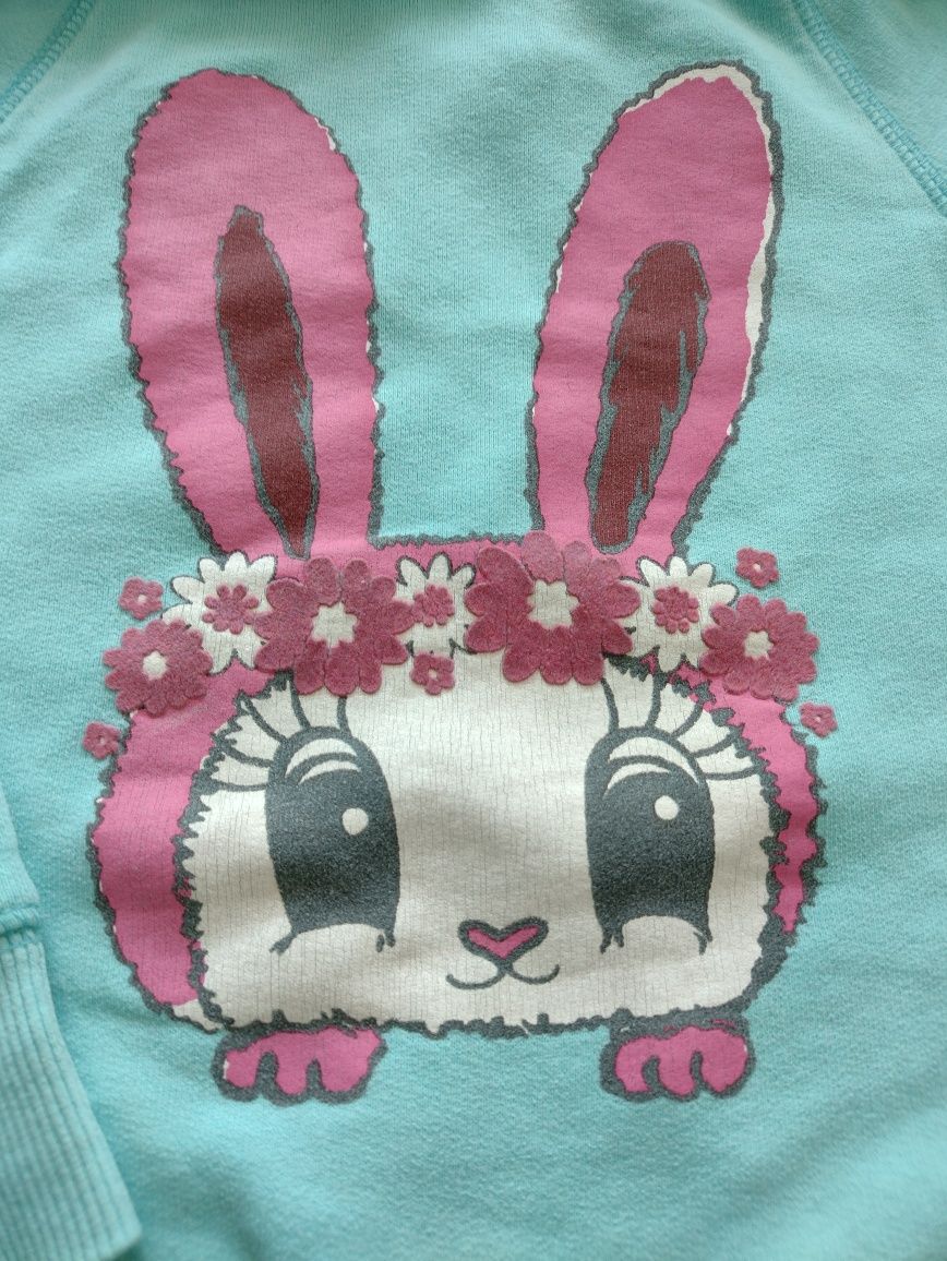 Bluza dresowa z kapturem króliczek
