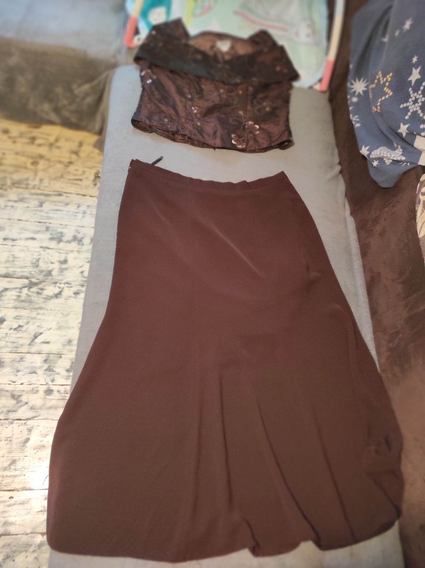 Sukienka Suknia Maxi Brązowa r.50 na wesele studniówkę