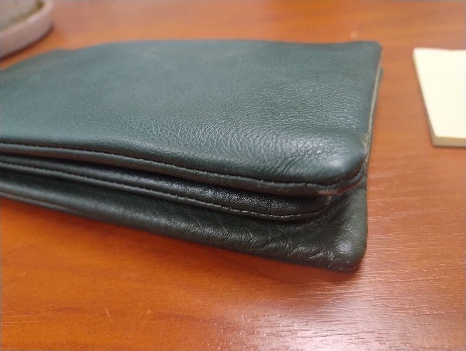 Гаманець клатч шкіряний зелений