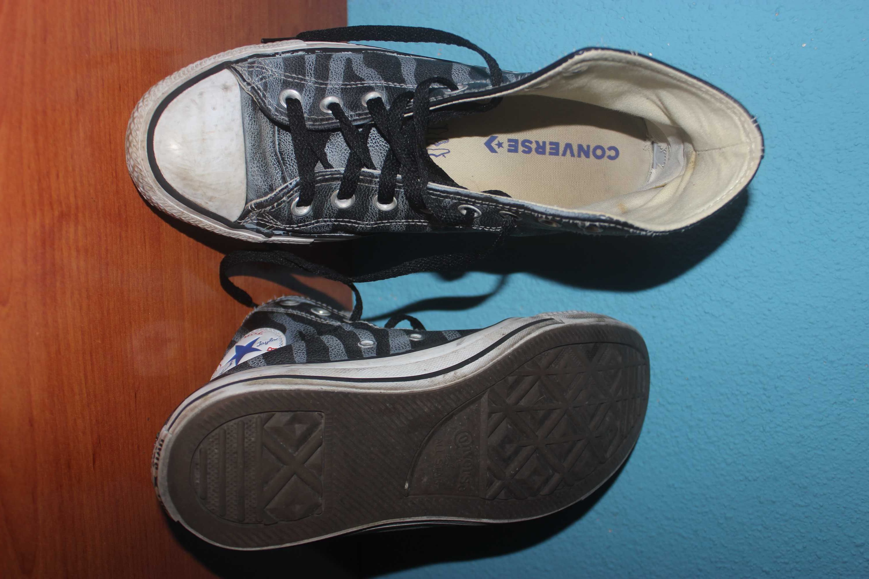 Chuck Taylor All Star de couro, Padrão zebra azul Originais