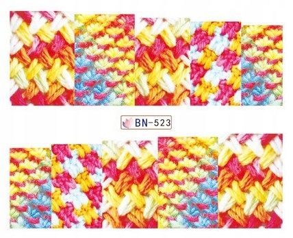 BN523 Naklejki wodne na paznokcie sweter zima