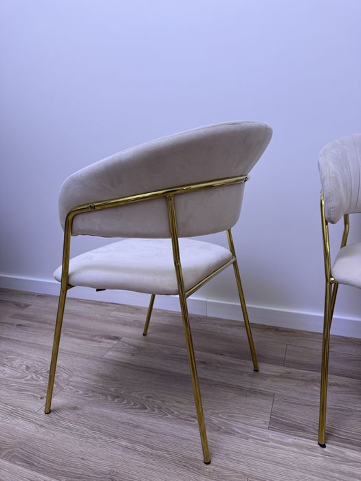 Krzesla glamour bezowe 4 szt