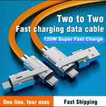 Kabel,przewód do ładowania i danych 4 w 1.Do 120W,USB-C,A,Lightning