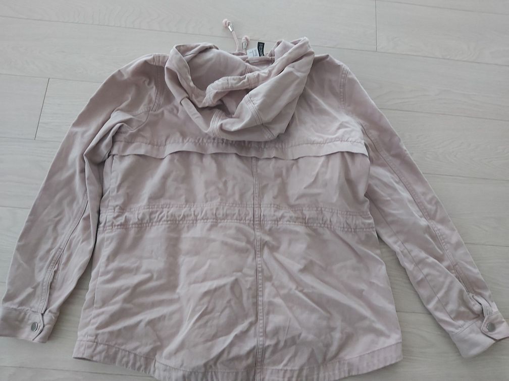 Kurtka parka Divided HM H&M 40 L pudrowy róż różowa bawełna