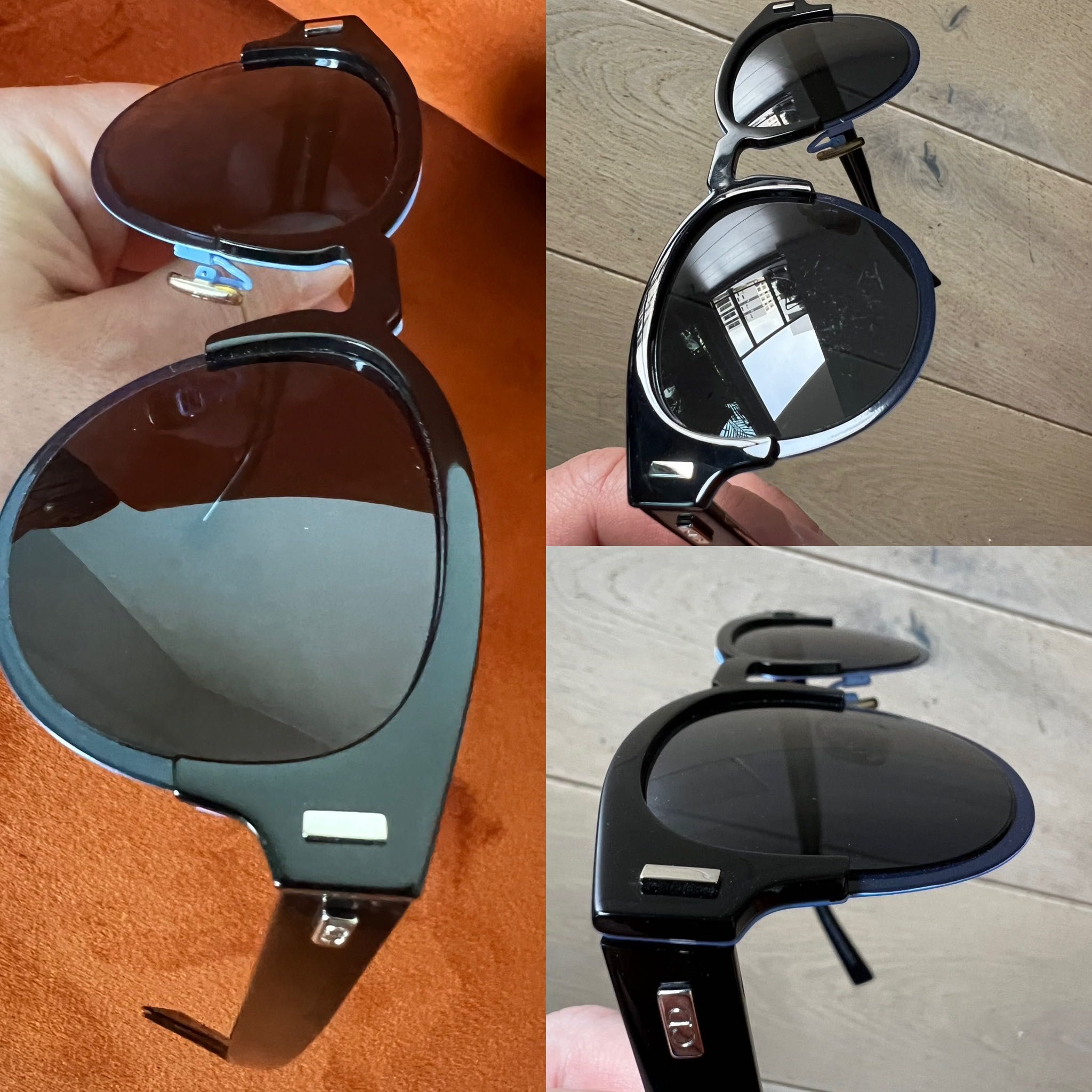 Okulary Dior Blacktie Blue Mirror Round Sunglasses (original)