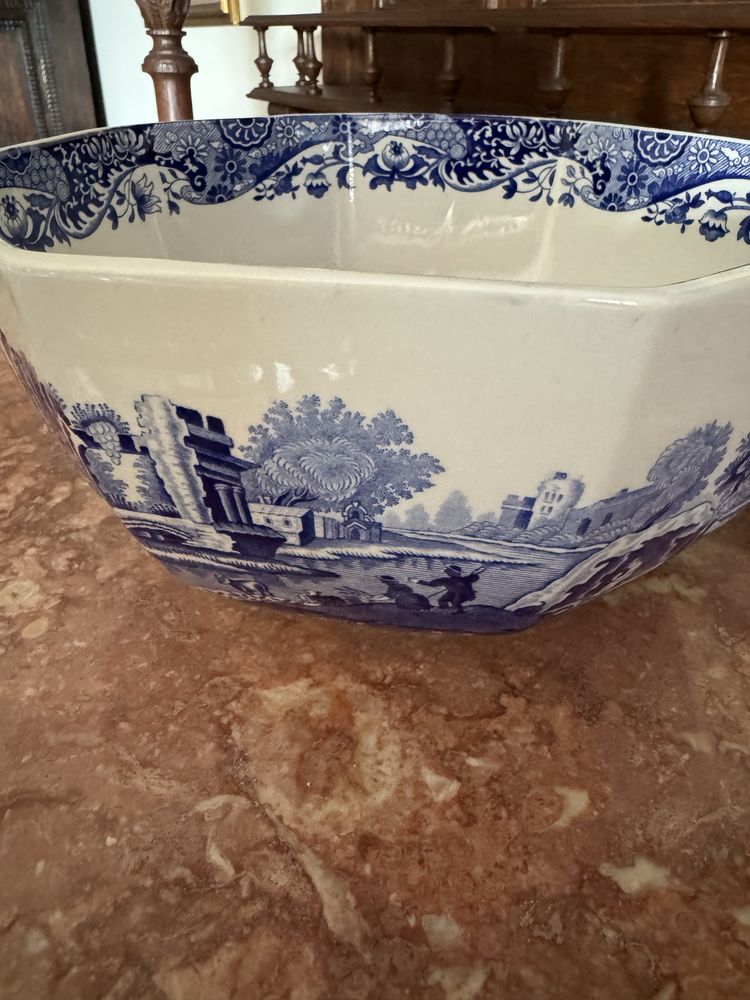 Saladeira octogonal Spode Italian Blue