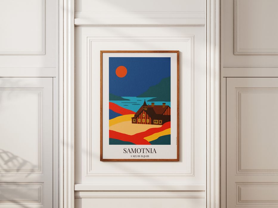 Oryginalny plakat Karkonosze Samotnia plus pocztówka gratis