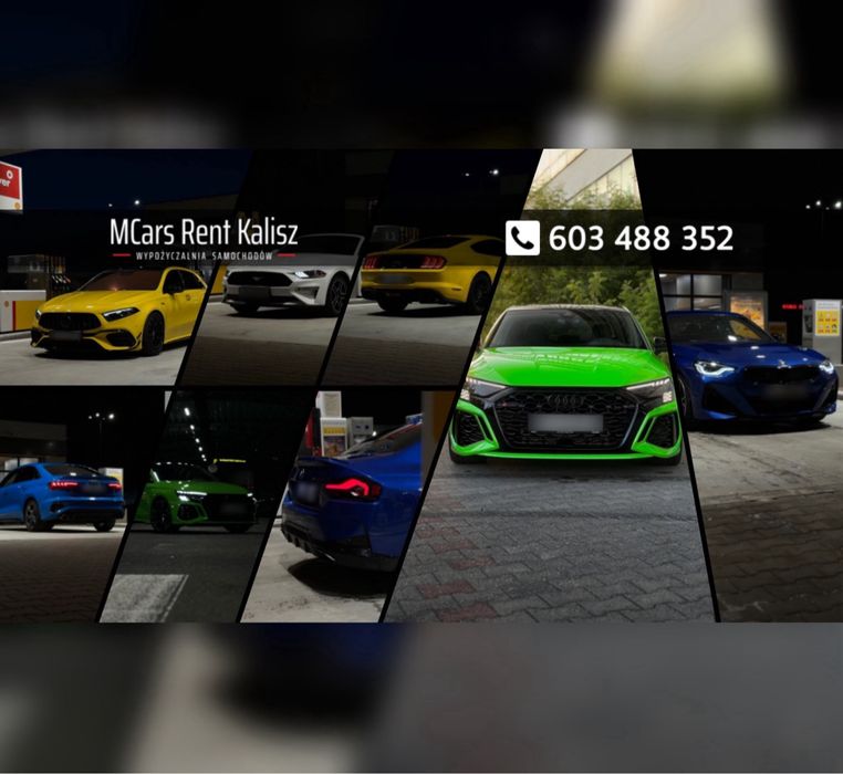WYNAJEM Wypożyczalnia samochodów/Audi RS3/MustangVICabrio/BMW M/A45s