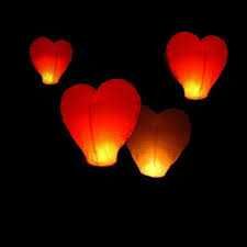 10 sztuk Lampiony Kongming w kształcie serca 37 x 93 x 95
