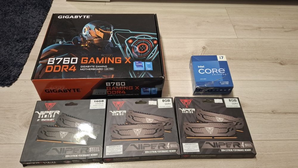 Intel i7-13700k [5.4 GHz], Gigabyte b760, Patriot Viper 32 gb 3000MHz