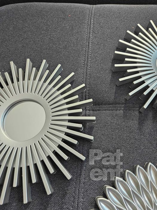 Lustra zestaw 3 luster w srebrnych ramkach do domu na ścianę dekoracja