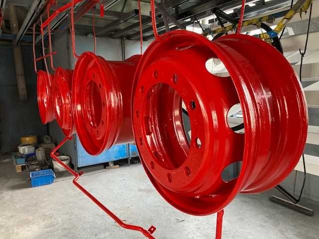 Piaskowanie malowanie proszkowe metali zawieszenia felg felgi zaciski