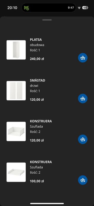 Szafa dla dziecka ikea Smastad Platsa fioletowo biała