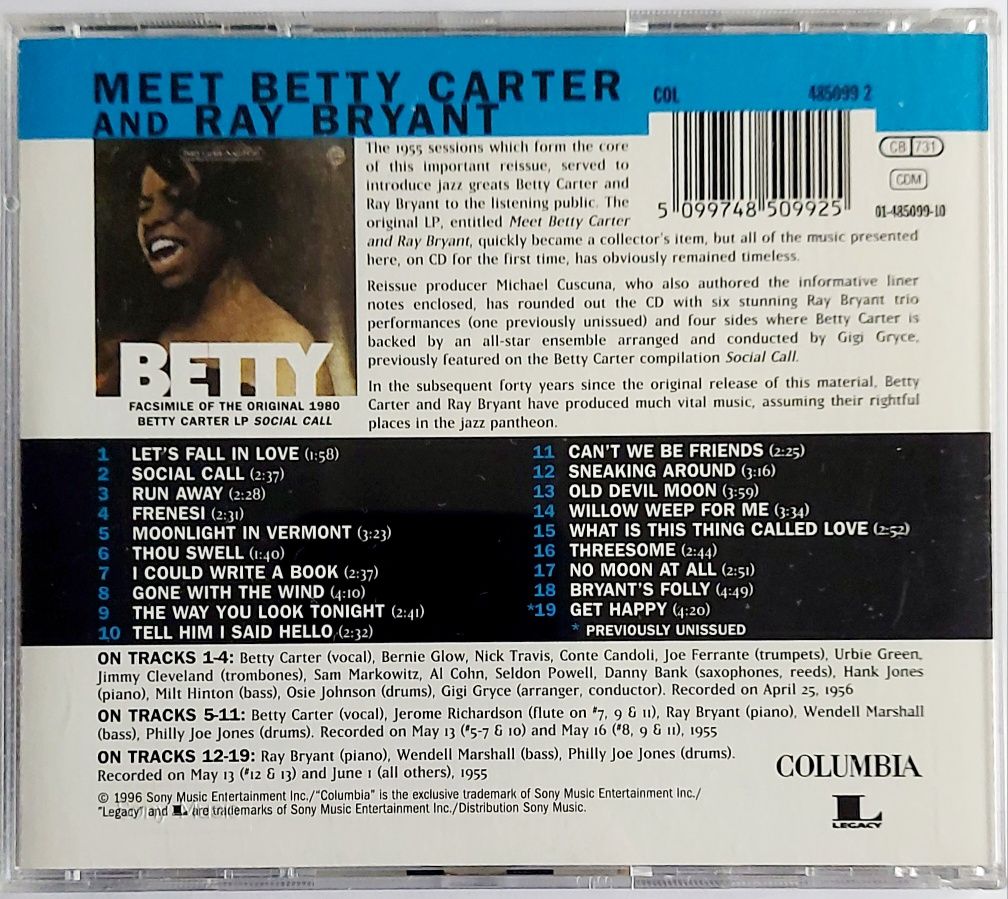 Meet Betty Carter And Ray Bryant 1996r