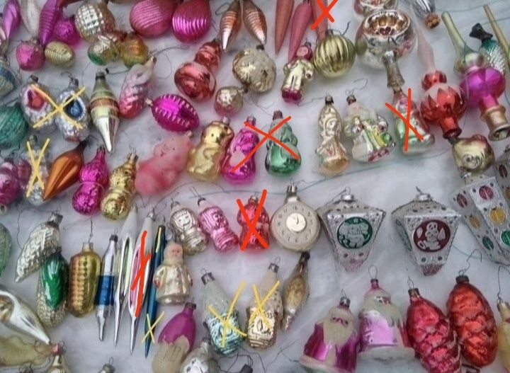 Новогодняя ёлочная игрушка  ёлка космонавт Дед Мороз Снегурочка СССР