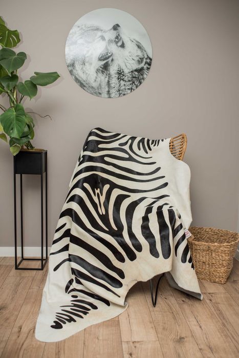 Skóra Naturalna Bydlęca Wzór Zebry Skóra z Zebry