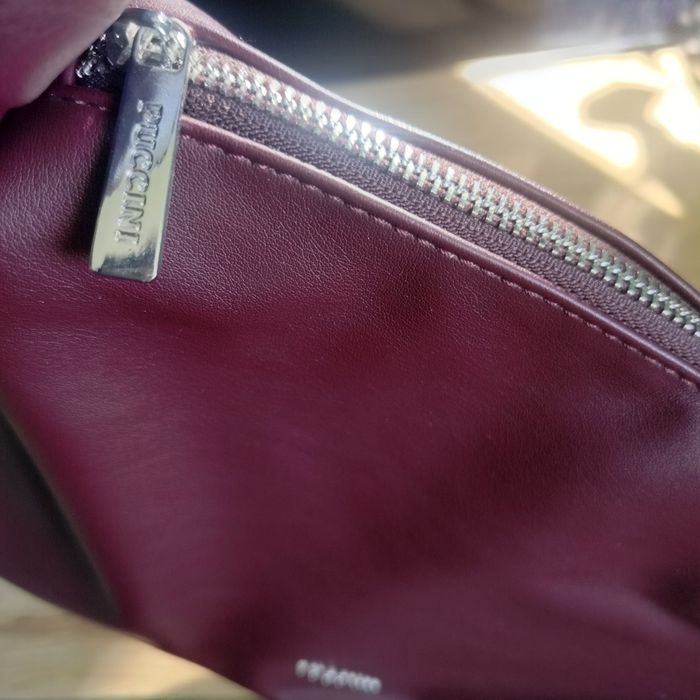 Torebka damska miękka Puccini zamek śliwka burgund nowa