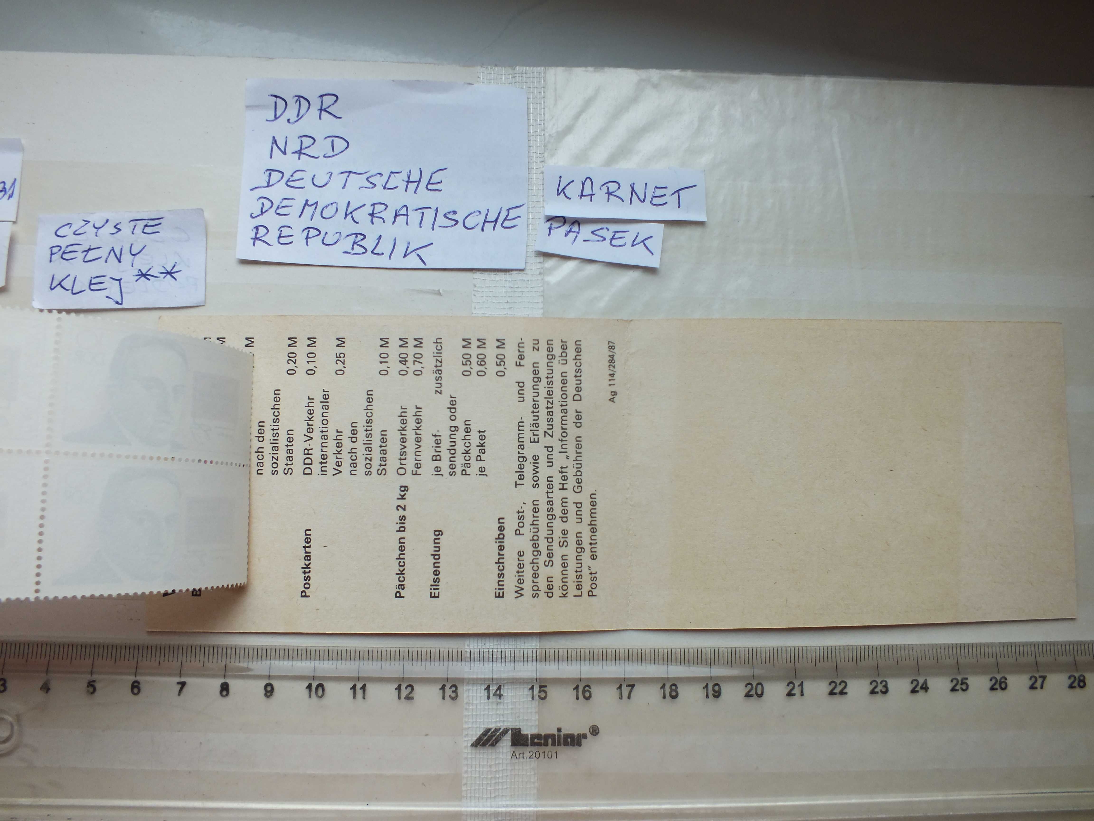karnet 10szt. pasek znaczki Mi3231  DDR 1989r. Niemcy NRD czyste **