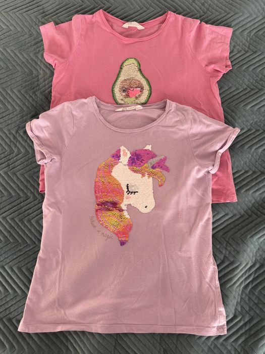 2 t-shirty, 134/140, dziewczęce
